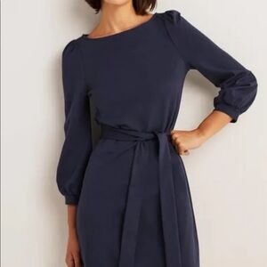 NWT Boden Tie Detail Jersey Shift Dress US 16/18L Navy